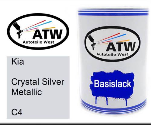 Kia, Crystal Silver Metallic, C4: 500ml Lackdose, von ATW Autoteile West.